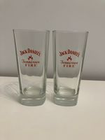 2 x Official Jack Daniels Whiskey Tennessee Fire Tall Highball Premium Glasses