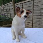 FAB RARE WINSTANLEY POTTERY LARGE FIRESIDE JACK RUSSELL DOG SIZE 8 12.5" INCHES