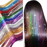 93cm/120cm Rainbow Hair Tinsel Extensions – Synthetic Glitter Sparkle Fairy Hair