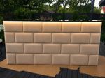 Mobile Bar 240cm LED Event Counter Cream Padded | Soft Brick