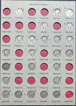 24 Mercury Dimes! Incomplete Set! Dates As Pictured!