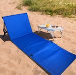 Folding Sun Lounger Beach Bed Comfortable Adjustable Garden Bed Picnic Camping