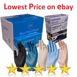 Disposable Latex Gloves Vinyl Clear Blue & Black Nitrile Gloves Powder Free 100