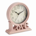 Decorative Wooden Grain "LOVE" Desk & Table Clock 20 x 18 x 6 cm Quartz Analog