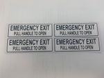 Bus Coach Sticker Sign EMERGENCY EXIT PULL HANDLE TO OPEN - Smaller type black