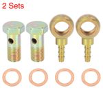 12mm Banjo Hose Barb Bolt Fittings Bolt Washer Sets for Motorcycle Pack of 2