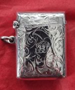 Solid Silver Vesta Case Robert Chandler Birmingham 1906 45mm