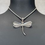 Vintage "The Best of Everything" Silver tone Dragonfly Pendant & Chain Necklace