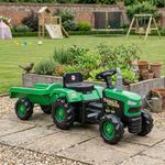 Kids Ride On Tractor Trailer Pedal Powered Steering Horn Outdoor Toy Vehicle