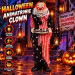 HOMCOM Animated Clown Halloween Decorations Outdoor Indoor