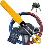 Steer Wheel Lock Twin Double Bar  Steering Car Steering 3 keys Universal Yellow