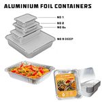Aluminium Foil Trays with Lids Takeaway Food Containers Oven Freezer Meal Prep