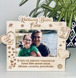 Dzien Babci i Dziadka . Drewniana Ramka Na Zdjęcie Z Grawerowanym Wierszykiem