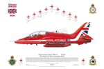 2026 Hand Signed Red Arrows Squadron Print RAF Waddington Hawk profile #SP290SIG