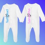 Personalised Baby Sleepsuit – Custom Name Newborn Announcement Outfit Gift