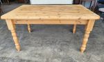Pine kitchen dining table turned legs seat 6