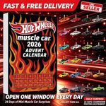 For Hot Wheels Muscle Toy Car 2026 Advent Calendar 24 Days Toy Car（2D Flat）