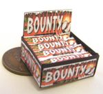 Dolls House Display Box Of Dark Chocolate Bounty Bars 1:12 Scale Sweets tumdee