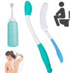 Toilet Aid Set for Wiping,Long Handle Butt Wiper Body Shower Brush & Toilet Aids