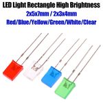 Square 2x5x7mm 2x3x4mm Diffused LED Diode Super Bright Light Emitting White Red