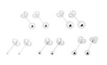 Girls Sterling Silver ball ear studs available in size ball 1,2,3,4,5,6,8 mm 