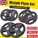 Cast Iron Weight Plates Set Pair 2" Hole Disc Dumbbell Olympic Barbell Weights