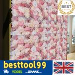 12x Artificial Rose Flower Wall Hydrangea Panel Bouquet Wedding Party Home Decor