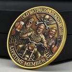 Old Bastards Motorcycle Club Coin - Lifetime Member, Vintage Biker Design Medal