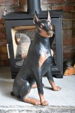 Vintage Extra Large Doberman Statue /Ornament Universal Statuary Corp USA 1980's