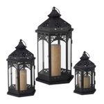 Lantern set Vintage Candle Holders Outdoor Light Fixtures Retro Garden Lanterns