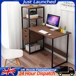Computer Desk PC Laptop Table Workstation W/ Bookshelf & Drawers Home Office