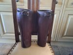 Vintage brown leather equestrian gaiter