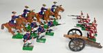 Please Read - 40mm Scale 12 Figures & Cannon American War Of Independence Metal