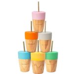 Eco-Rascals Bamboo Cup with Silicone Topper and Straws FSC Certified