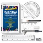 8 Pcs Professional Maths Geometry Set Compass Ruler Protractor Case School Exam