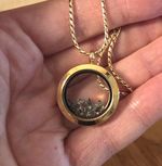 18k Gold Moon Rock Locket, Lunar Meteorite Necklace Jewelry w/ Authenticity Card