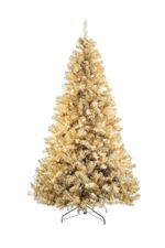 Christmas Tree Champagne Gold Artificial Bushy Tinsel Tip Xmas Home Decor 7FT UK