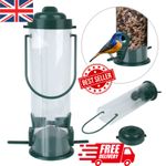 Wild Garden Bird Seed Feeder Heavy Duty Metal Hanging Flip Top Easy Fill Outdoor