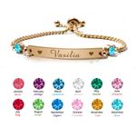 Personalised Birthstone Bracelet for Her Girlfriend Wife Birthday Wedding Gift