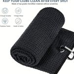 Golf Towel Bi-Fold with Carabiner Clip Cleaning Towel