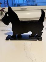 Vintage Virginia Metalcrafters Cast Iron Scottie Dog Doorstop Marked VM 8"