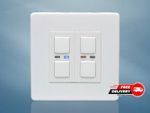 Lightwave RF LW420WHI (2 gang) Wi-Fi Dimmer Switch White Metal with White Insert