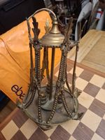 Antique French Napoleon III Style Lantern Brass Ceiling Light with Satyr Heads