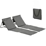 Outsunny Garden Beach Chair Mat, Sun Lounger Seats with Adjustable Back