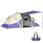 Outsunny 4-Person Tunnel-Style Inflatable Camping Tent Purple, Refurbished