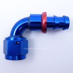AN-4 4AN JIC 90 Degree Swivel Push On SOCKETLESS Tail Barb Fuel Oil Hose Fitting