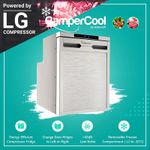 Alpicool 50 litre 12v LG Compressor Fridge/Freezer for Campervan - Silver