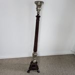 Large Vintage 87cm Metal Carved Iron Floor Standing Candlestick Ornate Torchēre