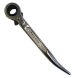 Forged Ratchet Scaffold Spanner 19/21mm - Bent Podger - Bi Hex - Chrome Vanadium