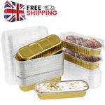 50x Mini Loaf Pans with Lids 200ml Loaf Baking Pan Aluminum Foil Tin Liners Tray
